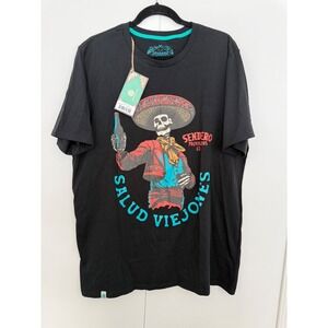 Sendero Provisions Co Viejones T-Shirt Mens XL Black Graphic Tee Salud Skeleton